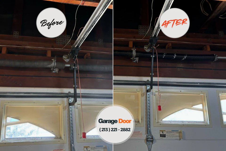 Before and after: garage door repair North Randall, OH